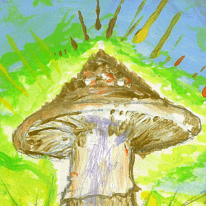Bioluminescent Mushroom Bookmark