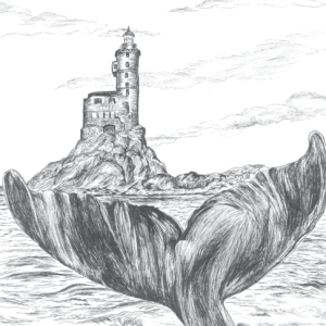 Lighthouse Whale Card